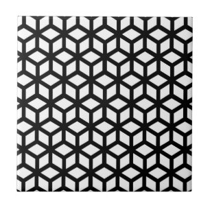 Black And White Cube Pattern Tile