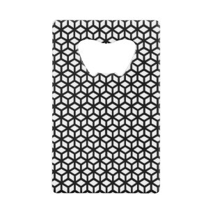 Black And White Cube Pattern Wallet Bottle Opener
