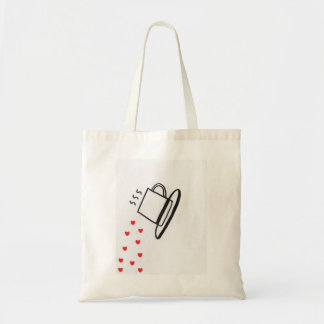Black and White Cup with Red Hearts Pouring Tote Bag