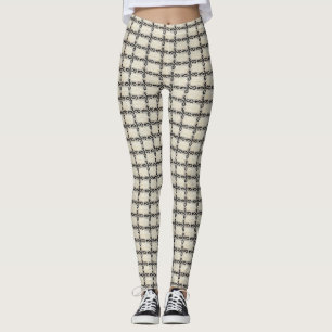 black and white curlicue print leggings