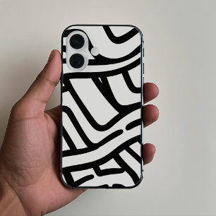 Black And White curved lines Case-Mate iPhone Case