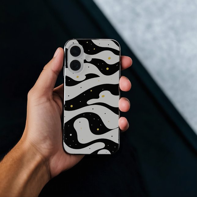 Black And White curved lines iPhone / iPad case (Creator Uploaded)