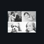 Black and White Custom 4 Photos grid Canvas Print<br><div class="desc">"Transform Your Walls with Memories - Introducing the Black & White Custom 4-Photo Grid Canvas Print 🖼️📸✨ 🏡 Wall-Art That Speaks Volumes: Imagine a single piece of art that binds together the most heartfelt memories of your life - from joyous wedding moments to the tender instants with grandparents, children, and...</div>