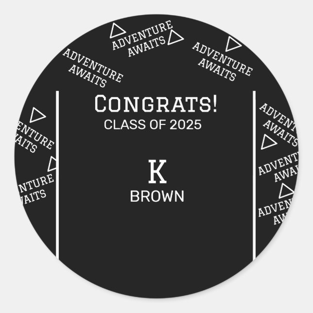 Black and White Custom Classic Round Sticker (Front)