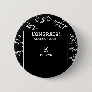 Black and White Custom Graduation Button