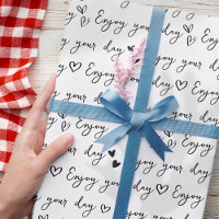 Black and White Custom Greeting Hearts Pattern