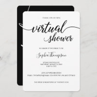 BLACK and white Custom LIVE VIRTUAL BRIDAL SHOWER