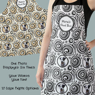 Black and White Custom-made Photo for Mom Dog Apron