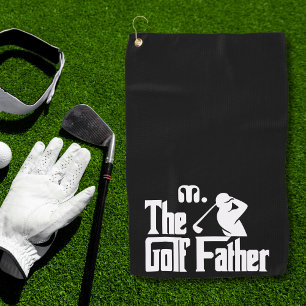 Black and White Custom Monogram  The Golf Father Golf Towel