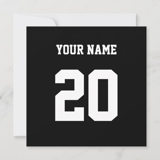 Black and White Custom Number and Name Announcement (Front)