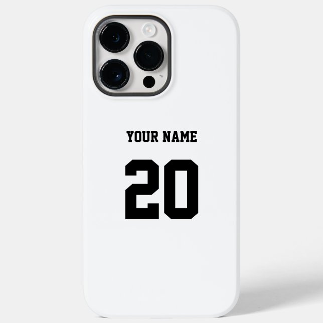 Black and White Custom Number and Name Case-Mate iPhone Case (Back)