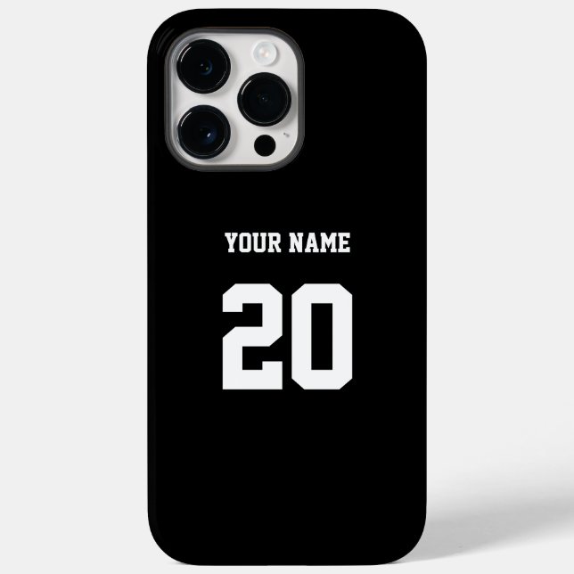 Black and White Custom Number and Name Case-Mate iPhone Case (Back)