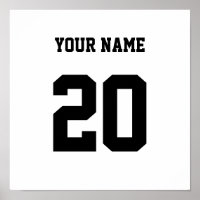 Black and White Custom Number and Name