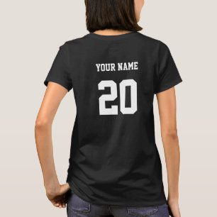 Black and White Custom Number and Name T-Shirt