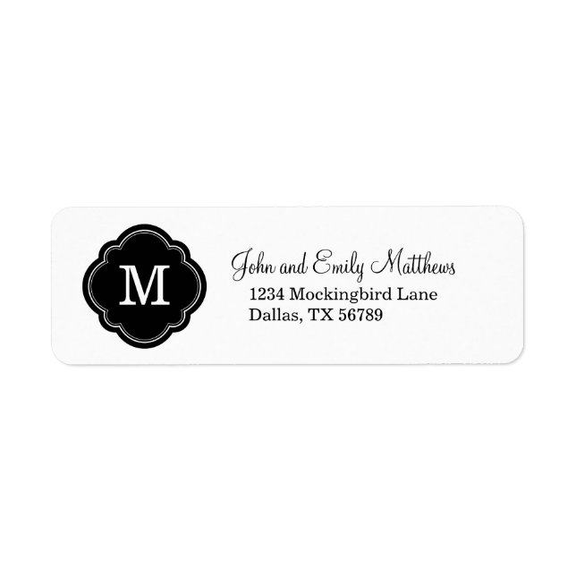 Black and White Custom Personalized Monogram (Front)