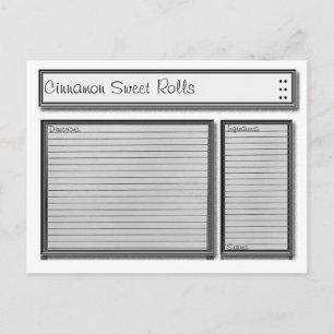 Black and White Custom Recipe Card