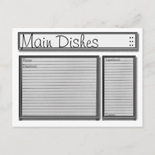 Black and White Custom Recipe Card