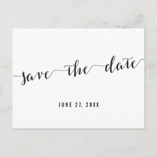Black And White Custom Save The Date Postcard