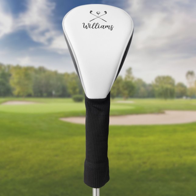 Black And White Custom Script Name Golf Clubs Golf Head Cover (Creator Uploaded)
