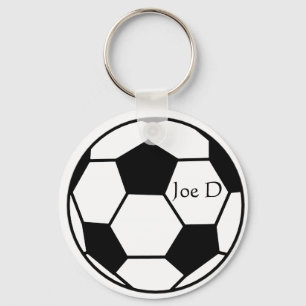 Black and White Custom Soccer Football Keychain