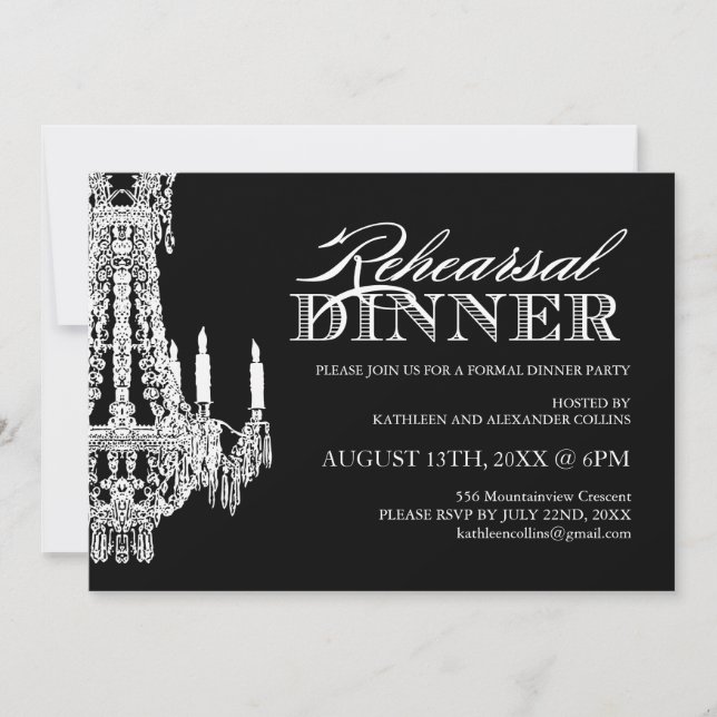 Black and White Customizable Party Invitations (Front)