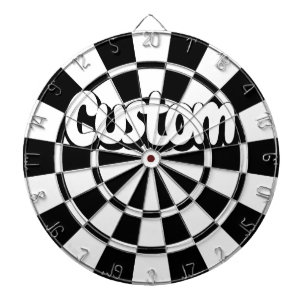 Black And White Customizable Text Dartboard