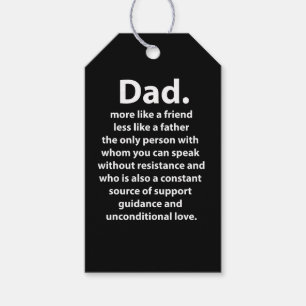 Black and White Dad Daddy Quote  Gift Tags