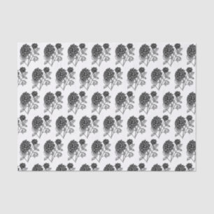 Black and White Dahlia Pattern Tissue Paper