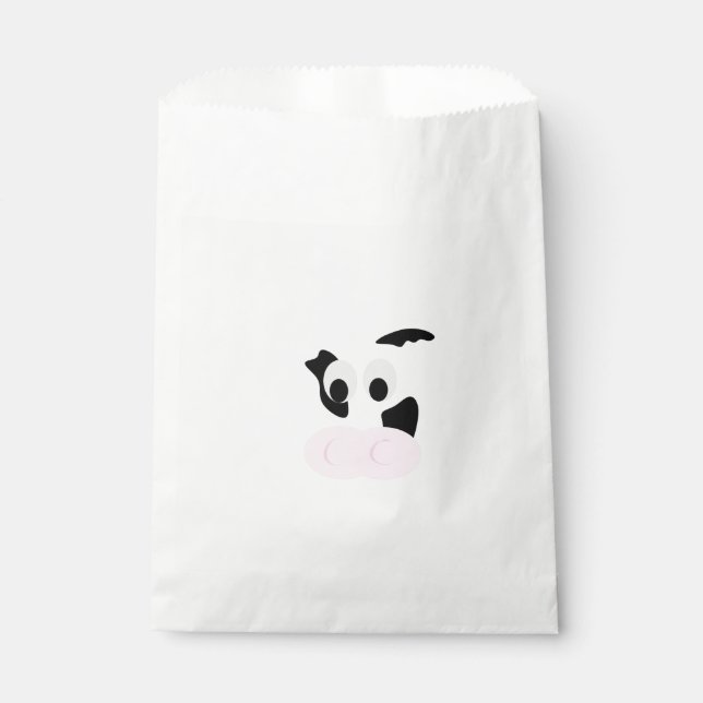 Black and White Dairy Cow or Bovine's face Favour Bag (Front)