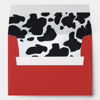 Black and White Dairy Cow Spots Pattern Envelope