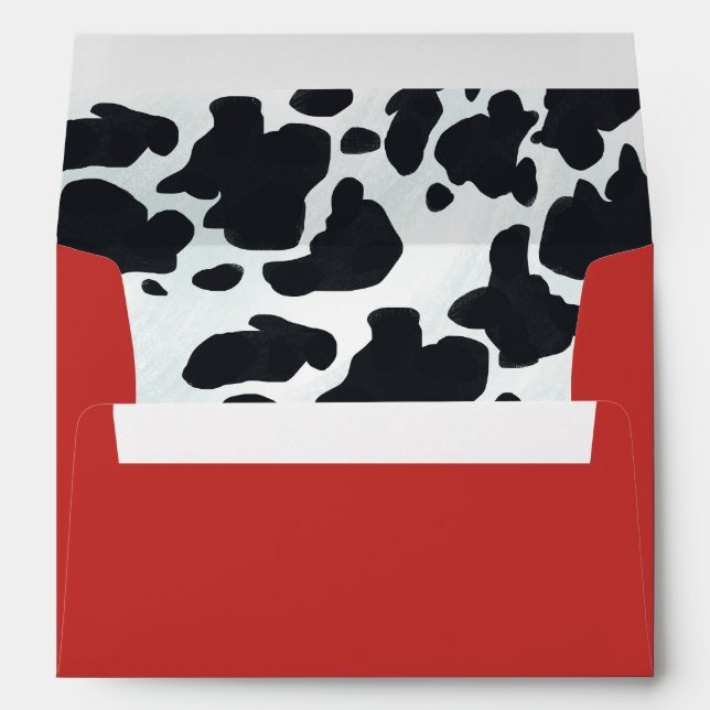 Black and White Dairy Cow Spots Pattern   Envelope (Back (Bottom))