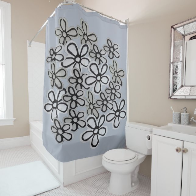 Black And White Daisies pattern (In Situ)