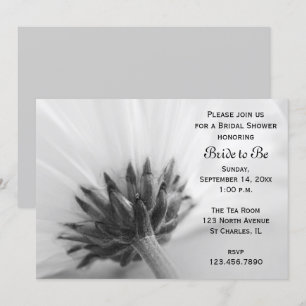 Black and White Daisy Bridal Shower Invitation