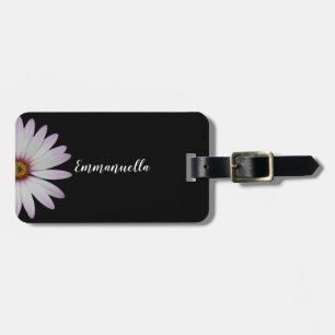 Black and White Daisy Personalized Luggage Tag