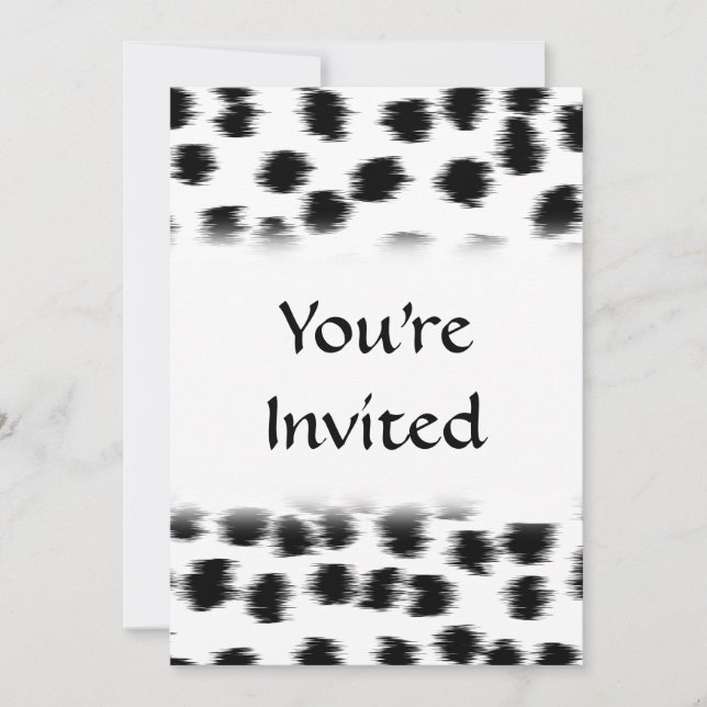 Black and White Dalmatian Print Pattern. Invitation (Front)
