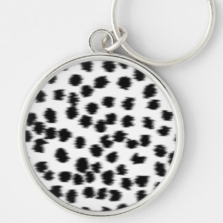 Black and White Dalmatian Print Pattern. Keychain