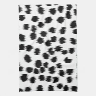 Black and White Dalmatian Print Pattern. Kitchen Towel
