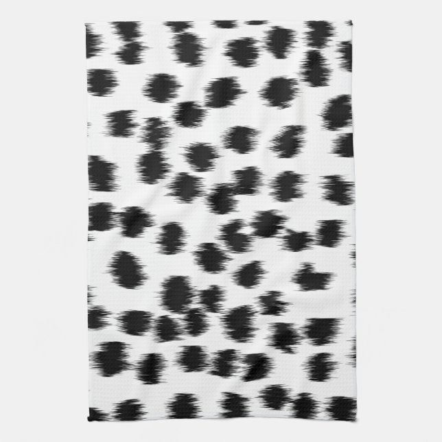 Black and White Dalmatian Print Pattern. Kitchen Towel (Vertical)