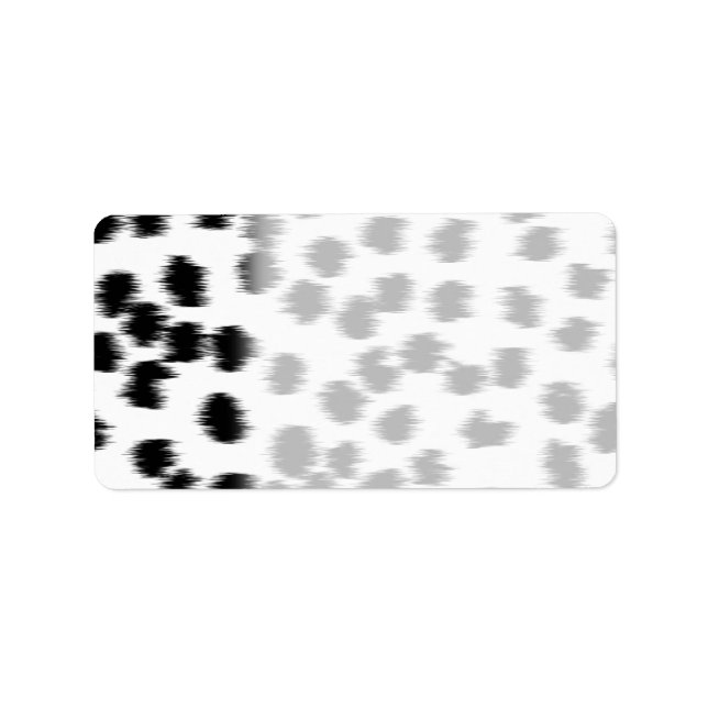 Black and White Dalmatian Print Pattern. Label (Front)