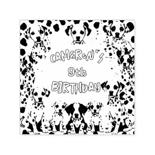 Black and White Dalmatian Puppy Birthday Party  Self-inking Stamp