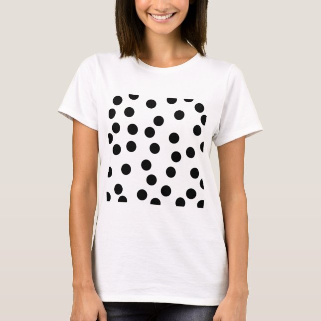 Black and White Dalmatian Spot Pattern. T-Shirt (Front)