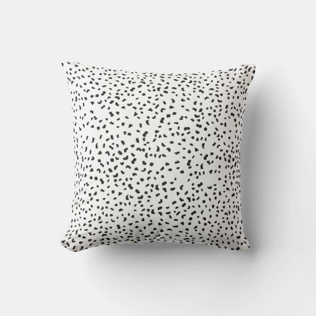 Black and White Dalmatian Spotted Pillow (Front)