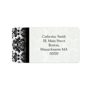 Black and White Damask Address Labels
