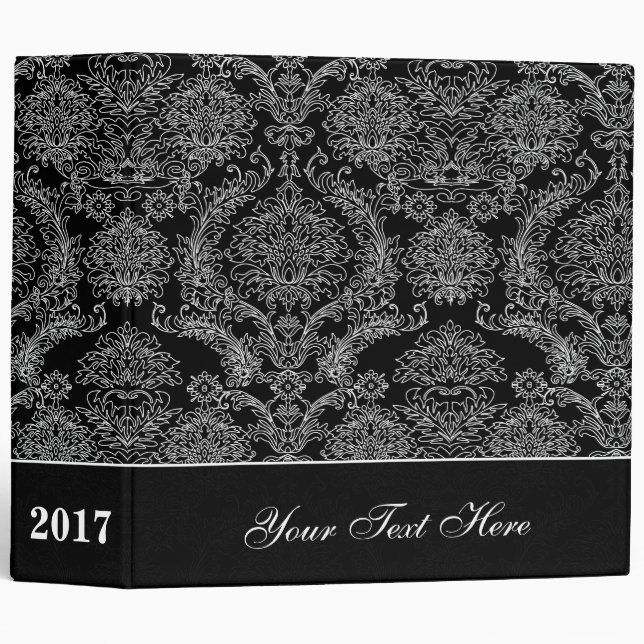 Black and White Damask Binder (Front/Spine)