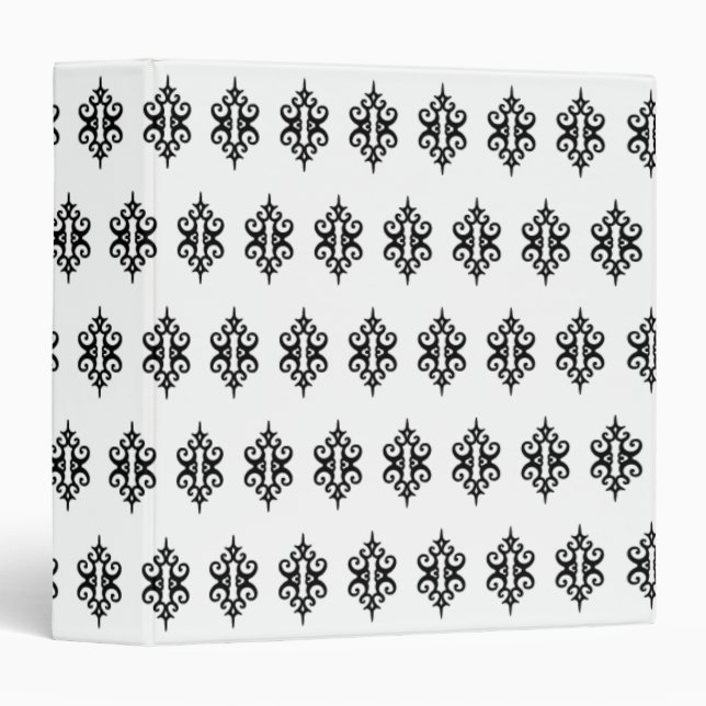 Black and White Damask Binder (Front/Spine)