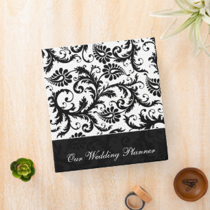 Black and White Damask Binder