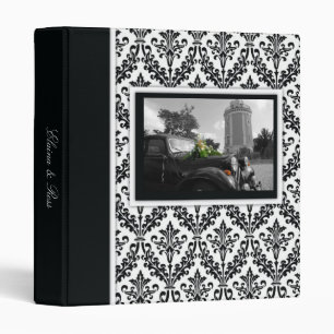 Black and White Damask Binder 1 inch