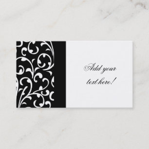 Black and White Damask Customizable Business Card