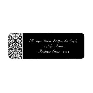Black and White Damask Envelope Address Labels