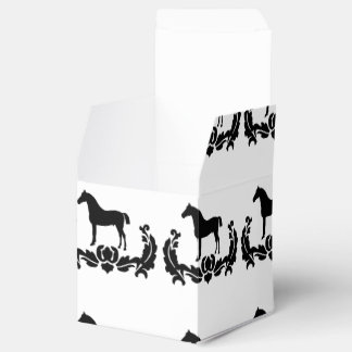 Black and White Damask Horse Favor Box